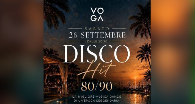 Disco Hit 80/90 al Voga di Ischitella Napoli omaggio alla Kiss Kiss con DJ Giancarlo Cavallo