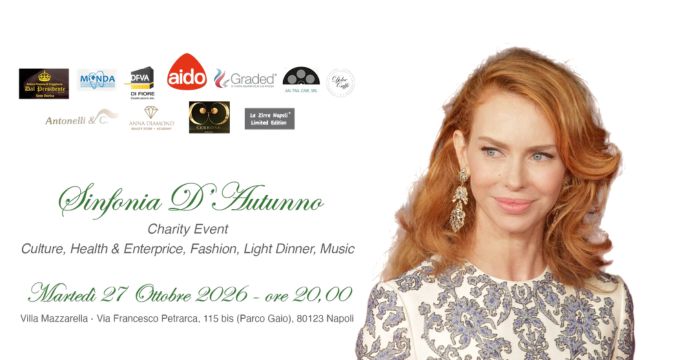 Yvonne Sciò testimonial del charity event Sinfonia d’Autunno a Villa Mazzarella per AIDO nazionale